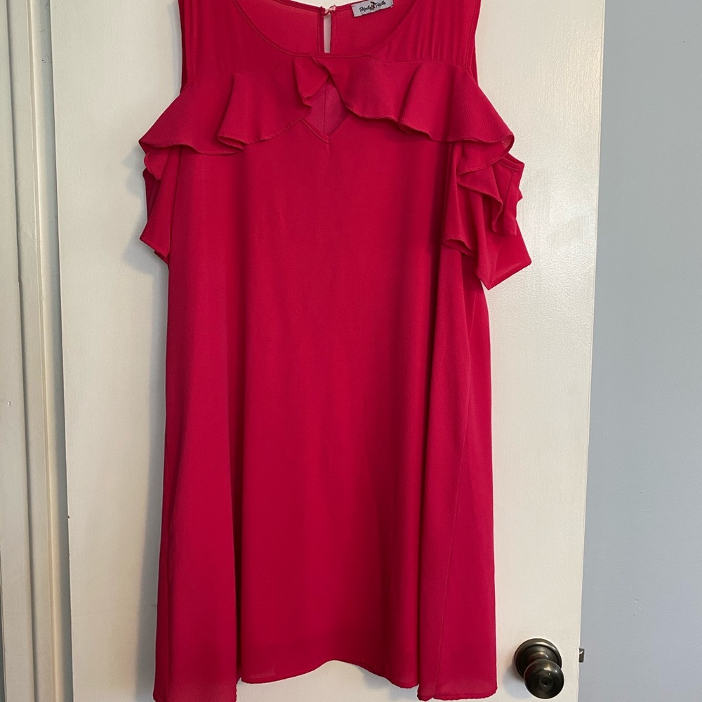 Perfectly Priscilla Ruffled Cold shoulder dress